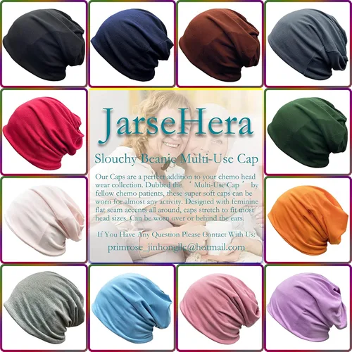 Vista 6 de JarseHera Gorros de algodón para quimioterapia para mujer, gorro para el cáncer, turbante