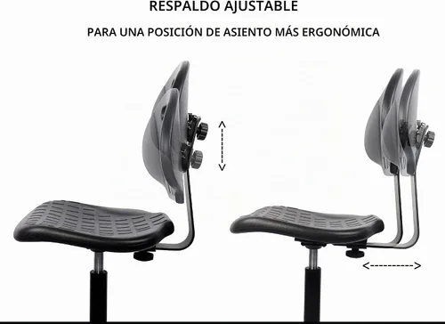 Vista 4 de Taburete ergonómico resistente de dibujo negro, fácil de limpiar, más grande (20") Adj. reposapiés y base (26") en el mercado. Rango Seat Ht