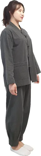 Vista 3 de Conjunto Hanbok unisex, ropa tradicional coreana, BTS Casual Hanbok para yoga y meditación, ropa de templo