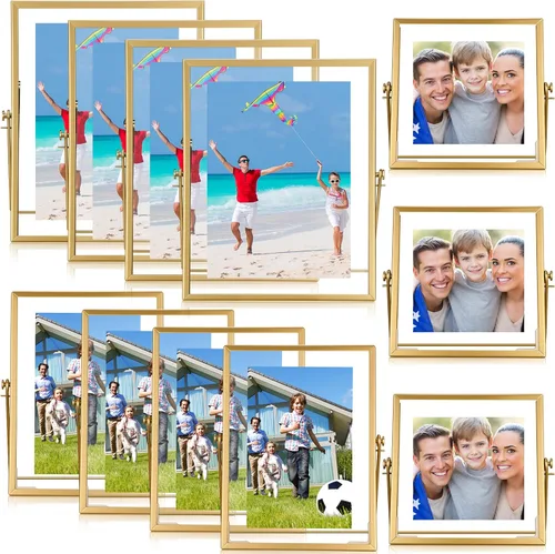 Vista 15 de Hoteam - Juego de 12 marcos flotantes negros de 15 x 15 cm para foto, marco flotante de vidrio de 10 x 10 cm para colección de fotos, colección