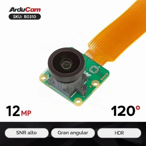 Vista 3 de Arducam Para Raspberry Pi Cámara Módulo 3 Amplio, 120 ° IMX708 Manual Focus Pi Cámara V3 con Lente M12, 5.9 in 15-22 Pin Cable FFC