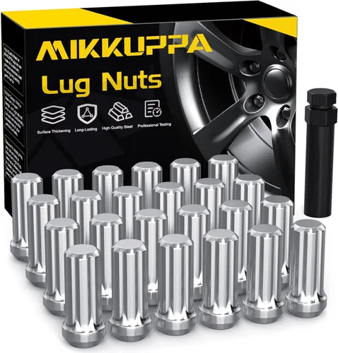 Vista 12 de MIKKUPPA 20 tuercas de llanta 9/16-18 – Reemplazo para Ram 1500 1994-2011, Dodge Dakota 2005-2010, rueda Durango 2004-2009, negro 7 estriado