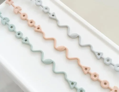 Vista 7 de Squiggle Strap® - 2 correas de juguete, correa ajustable de silicona de grado alimenticio para juguetes, correa de juguete para bebé, correa