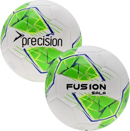 Vista 5 de Precision Fusion Sala Futsal Ball Official FIFA Football, Indoor Training, Hybrid PU, Low Rebound, Enhanced Control, White