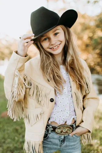 Vista 2 de Western Cowboy Cowgirl Hat for Kids Boys Girls Felt Fedora Hats (for Kids 3-6 Years)