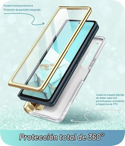 Vista 2 de i-Blason Funda para Samsung Galaxy Z Fold 4 con soporte para bolígrafo Océano