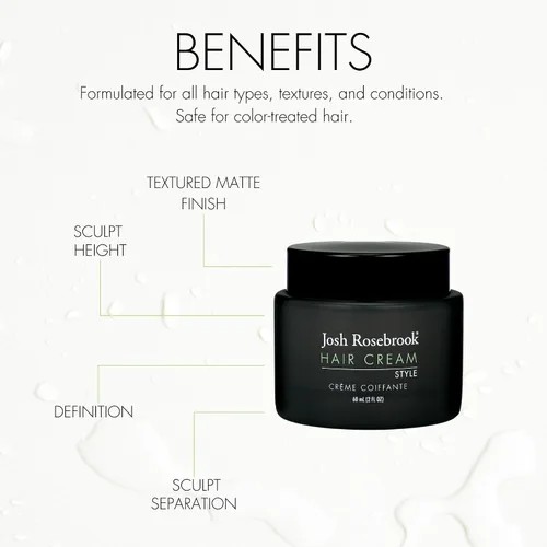 Vista 4 de Josh Rosebrook Hair Cream - Crema para el cabello que crea altura, separación y textura en peinados cortos a largos - 2.0 fl oz - 2 Oz