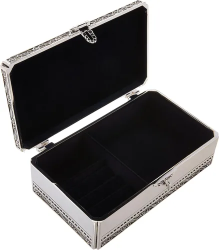 Vista 2 de Joyero de plata antigua con cerradura con joyas