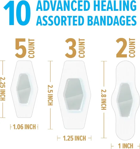 Vista 2 de Nexcare Vendajes de tela flexible resistente, tamaños surtidos, 30 unidades, sin látex, vendajes adhesivos duraderos para primeros auxilios