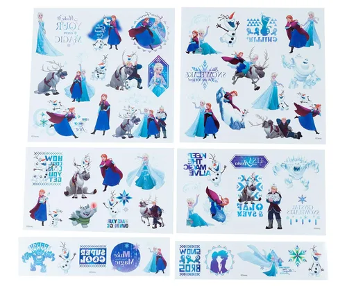Vista 2 de Savvi Tatuajes temporales de Disney, juego de 50, Frozen de Disney