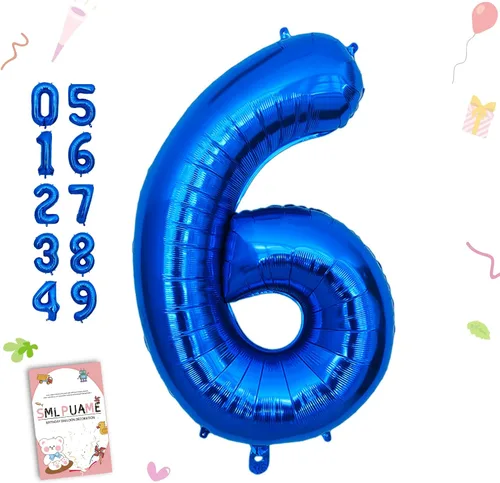 Vista 122 de Globos grandes de 40 pulgadas de números del 0 al 9, globos numéricos para decoración de fiesta de cumpleaños, globos de helio de aluminio