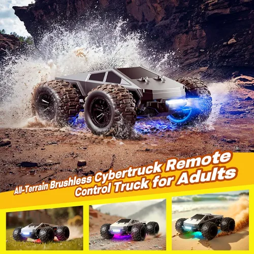 Vista 5 de Jelife Autos RC 1:16 sin escobillas para adultos, camión de control remoto rápido de 60 KPH 4WD de alta velocidad, autos de control remoto