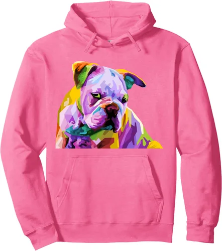 Vista 10 de Sudadera con capucha de bulldog británico inglés para dueños de perros, Negro, S