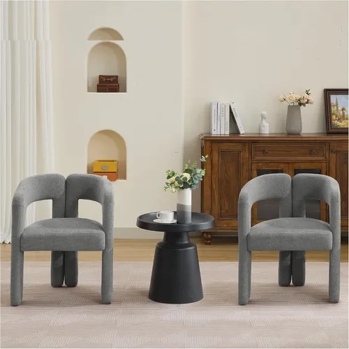 Vista 30 de adochr Modernas sillas de comedor de barril, silla de comedor tapizada de lino con patas de madera, sillas decorativas con brazos, cómodos sillones