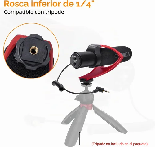 Vista 4 de COMICA Micrófono de cámara CVM-V30 PRO Micrófono de video con interfaz de 0.1 in, videocámara de entrevista para Canon Nikon Sony Panasonic Fuji