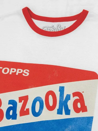 Vista 2 de Tee Luv Camiseta Bazooka Bubble Gum para hombre, camiseta retro Topps Candy Ringer