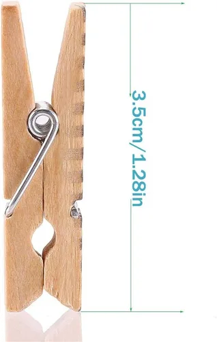 Vista 4 de DECORA Pinza de madera pintada colorida de 1.4 in/1.38 pulgadas, 100 piezas para clips de fotos, álbumes de chatarra, manualidades, envoltura