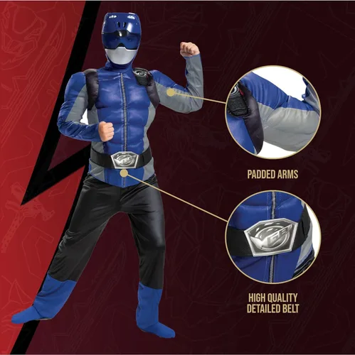 Vista 6 de Disfraz clásico de Blue Ranger Beast Morphers