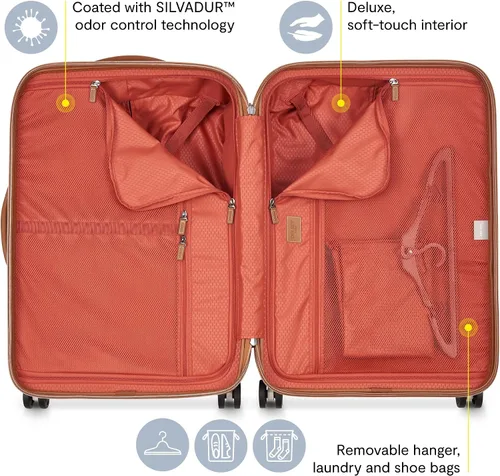 Vista 3 de DELSEY PARIS Maleta Chatelet Hardside 2.0 con ruedas giratorias, Rosado, Equipaje Chatelet Hardside 2.0 con ruedas giratorias