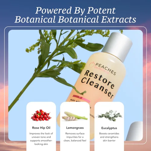 Vista 4 de Peaches Skincare - Jabón facial vegano después del entrenamiento con Gotu Kola, citronela y eucalipto, suave lavado facial diario para sudor