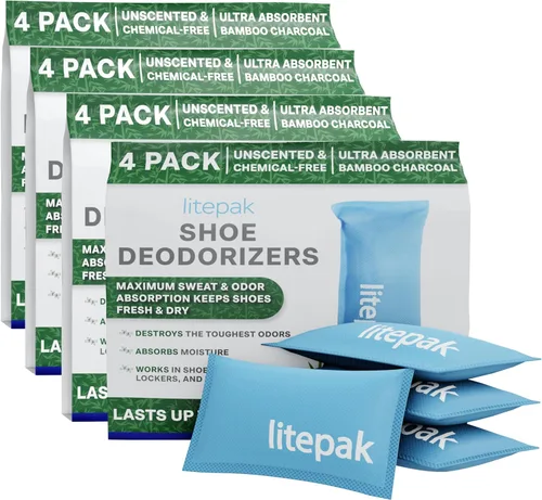 Vista 9 de Litepak Desodorizador de zapatos y eliminador de olores de carbón activado absorbente de olores para zapatos y bolsas de gimnasio, ambientador