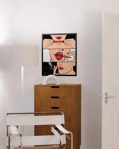 Vista 4 de Haus and Hues - Póster decorativo para pared con diseño de ahumador con rodillos negros, decoración de habitación de dormitorio, estilo retro