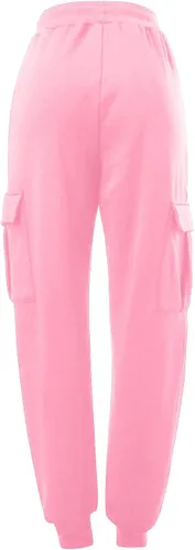Vista 2 de Pantalones cargo para mujer, holgados, casuales, de cintura alta, pantalones deportivos con cordón, pantalones para correr, tallas S-3XL