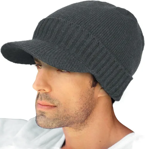Vista 16 de Dahlia Gorro para hombre con visera - lana, sombrero de invierno con borde, forro polar
