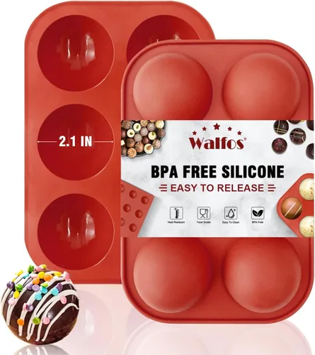 Vista 13 de Moldes de silicona para bombas de grasa Walfos, molde de silicona para dulces Walfos, molde redondo de 15 cavidades - Perfecto para bombas de grasa