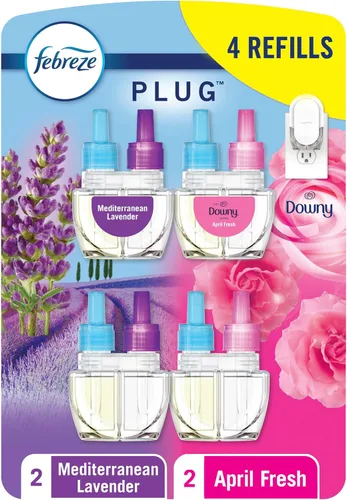 Vista 13 de Febreze Ambientador enchufable, repuesto de aceite perfumado que combate el olor, para el hogar, el baño y la cocina, de larga duración, gana brisa