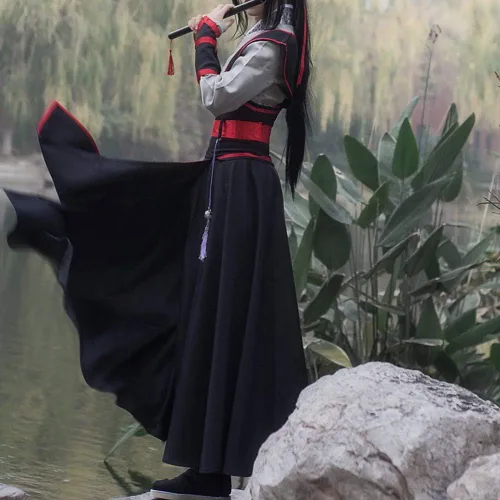Vista 5 de Disfraz chino de Hanfu, espadachín de la dinastía Han, disfraz de cosplay para adultos