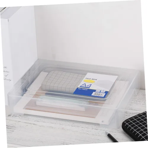 Vista 7 de MAGICLULU Caja portátil para álbum de recortes, archivo de arte portátil, fundas delgadas, organizador de archivos transparente, anillos