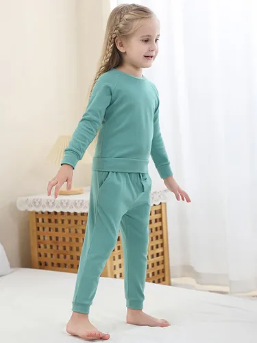 Vista 5 de GUISBY Conjunto de pijama para niños y niñas, sudadera de ajuste cómodo para uso diario de 2 piezas