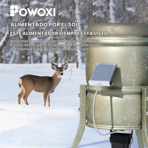 Vista 2 de POWOXI 6V 1.5W alimentador de ciervos panel solar impermeable con soporte