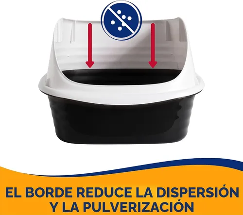 Vista 5 de Arm & Hammer - Caja de arena abierta para gatos con borde ondulado, con lados altos, bandeja de arena para gatos de alta cara, fabricada en Estados