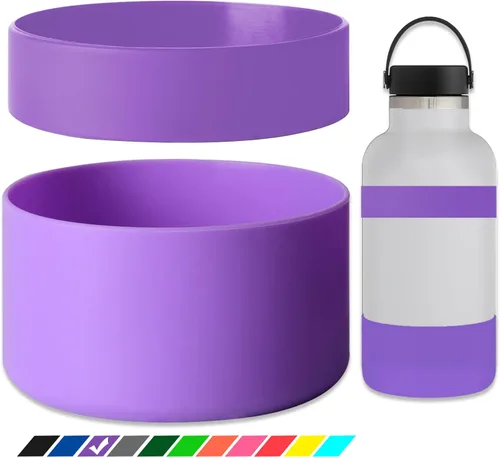 Vista 15 de Greant Funda protectora doble para botella de agua compatible con Hydro Flask, funda flexible de silicona compatible con funda Hydroflask, funda