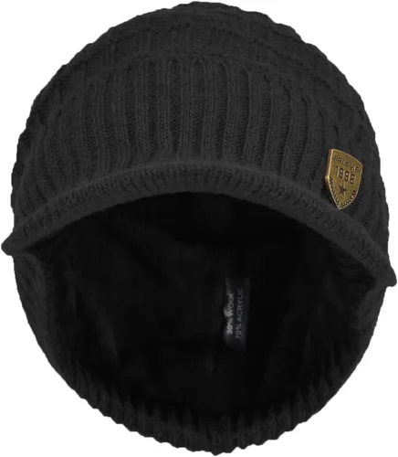 Vista 2 de Janey&Rubbins Gorro de punto diario con orejeras con forro polar y calavera