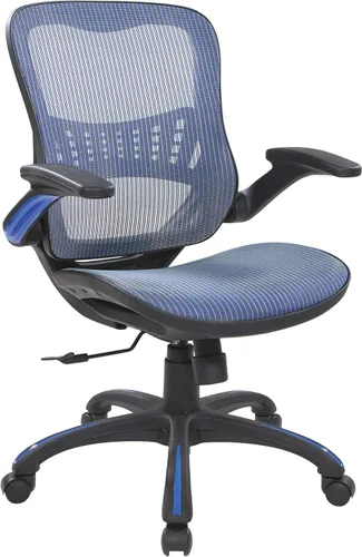 Vista 14 de Office Star Riley - Silla de escritorio ventilada para gerente con asiento y respaldo de malla transpirable, base negra con negro
