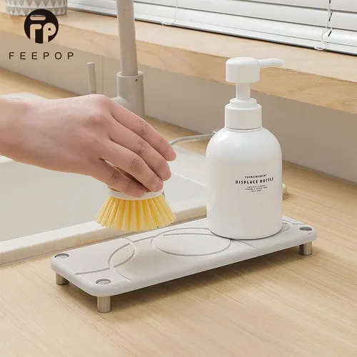 Vista 5 de Generic Modern Home - Bandeja de fregadero de tierra de diatomeas, resistente al agua para una organización eficiente y secado rápido