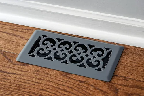 Vista 4 de Registro victoriano de piso de 4 x 10 pulgadas en acabado gris granito - Cubiertas de ventilación para piso del hogar - Cubiertas decorativas
