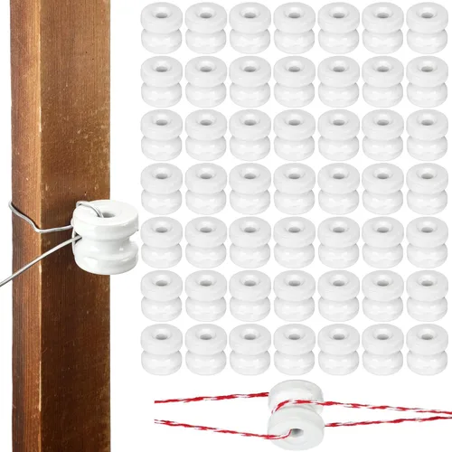 Vista 9 de SiliFine 1 unids WP36 Corner Post Cerca Cerca Aislador Eléctrico Blanco Circular Donut Porcelana Aislador para Cerca Alambre Madera Post