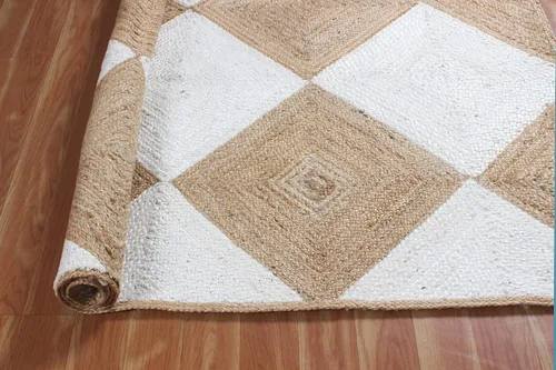 Vista 87 de Natural Jute Collection - Alfombra rectangular de 2 x 3 pies, alfombra de yute trenzada a cuadros multicolor de 0.27 pulgadas de grosor, ideal
