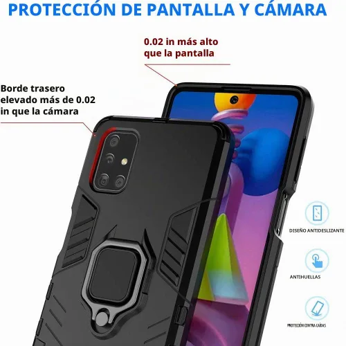 Vista 5 de Funda para Xiaomi Redmi Note 9T 5G/Redmi Note 9 5G, 2 en 1 híbrida resistente armadura a prueba de golpes Defender Kickstand Dual Layer Bumper Hard