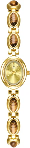 Vista 7 de CARLIEN Reloj de pulsera de cuarzo ovalado para mujer, de lujo, delicado, dorado, plateado, perla y números arábigos, fácil de leer, resistente al