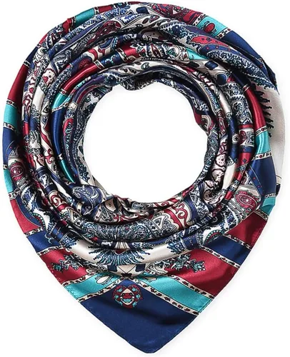 Vista 122 de corciova - Bufanda cuadrada grande para mujer, diadema sedosa para cabello rizado, lazo para dormir por la noche, bandana a la moda, 35 x 35