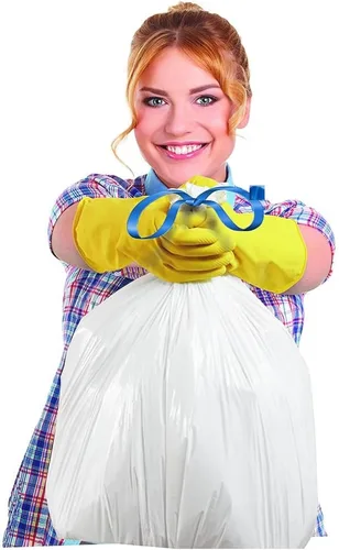 Vista 4 de Ultrasac Bolsas de basura perfumadas frescas con cordón blanco de 8 galones de 0.7 milésimas de pulgada de pulgada de grosor – 22 x 22 pulgadas