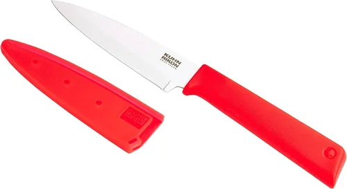 Vista 9 de Kuhn Rikon Colori+ Classic - Cuchillo de pelar recto antiadherente con funda de seguridad, hoja de 4.0 in, color verde