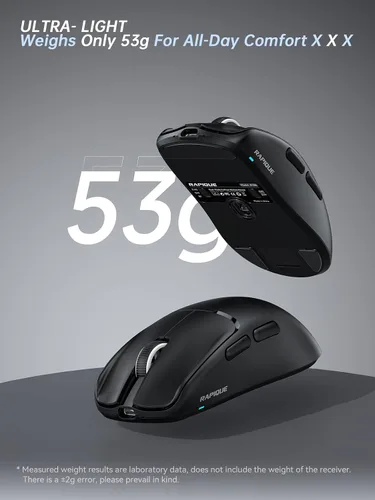 Vista 2 de RAPIQUE Ratón inalámbrico de 1.87 oz, Bluetooth 5.1 y modo dual de 2.4 GHz Negro