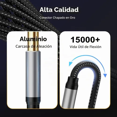 Vista 2 de Cable de instrumento de 6,35 mm 3 pies, cable de conector Jack mono 6,35 mm 1/4 pulgadas TS plateado premium desequilibrado, cable de parche