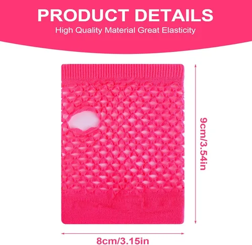 Vista 2 de DIVINA VITAE 80s Short Fishnet Gloves Fingerless Fish Net Gloves for Women Mesh Hand Fishnets Emo Goth 80s Scene Accessories